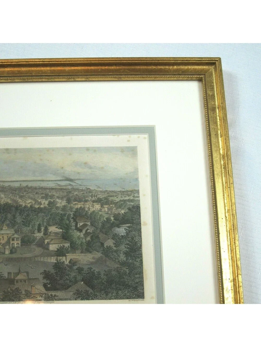 Antique 1872 Buffalo New York NY Steel Engraved Panoramic Print 15.5x13 Framed